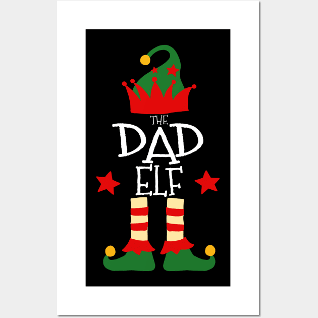 Dad Daddy Papa Fathers Day Elf Matching Family Group Christmas Party Pajamas Wall Art by uglygiftideas